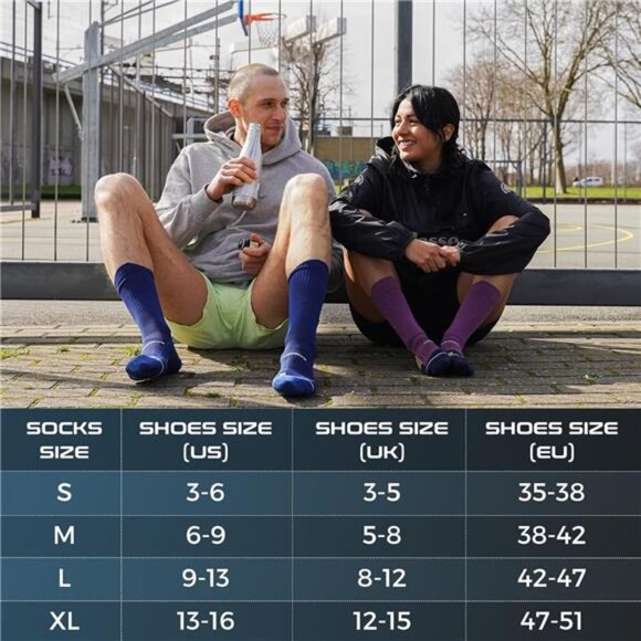 Compression Running Socks 3 Pairs, Cushion Crew Socks, Anti-Blister Moisture - Picture 13 of 14